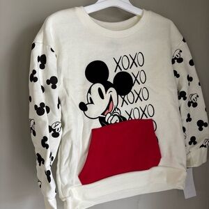 Disney Mickey Mouse XOXO Valentines Day Toddler Sweatshirt with Red Pocket